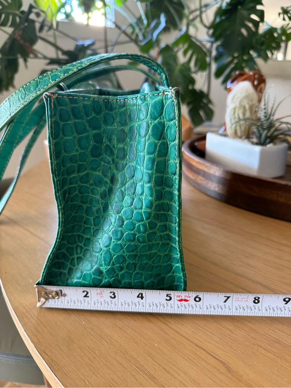 Y2K Dooney & Bourke Teal Croc-Embossed Shoulder Bag - Picture 12 of 13